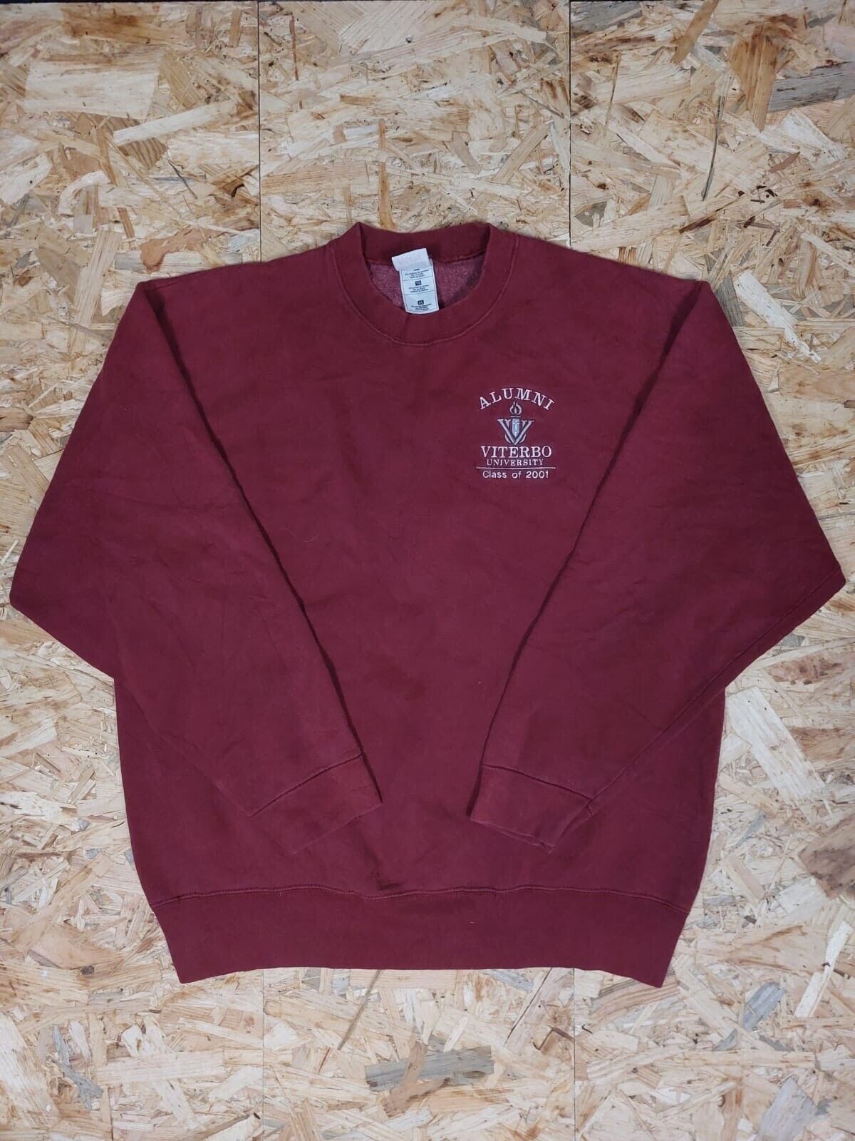 Vintage Graphic print Sz XL Burgundy sweatshirt VITERBO Uni Allumni 00s retro