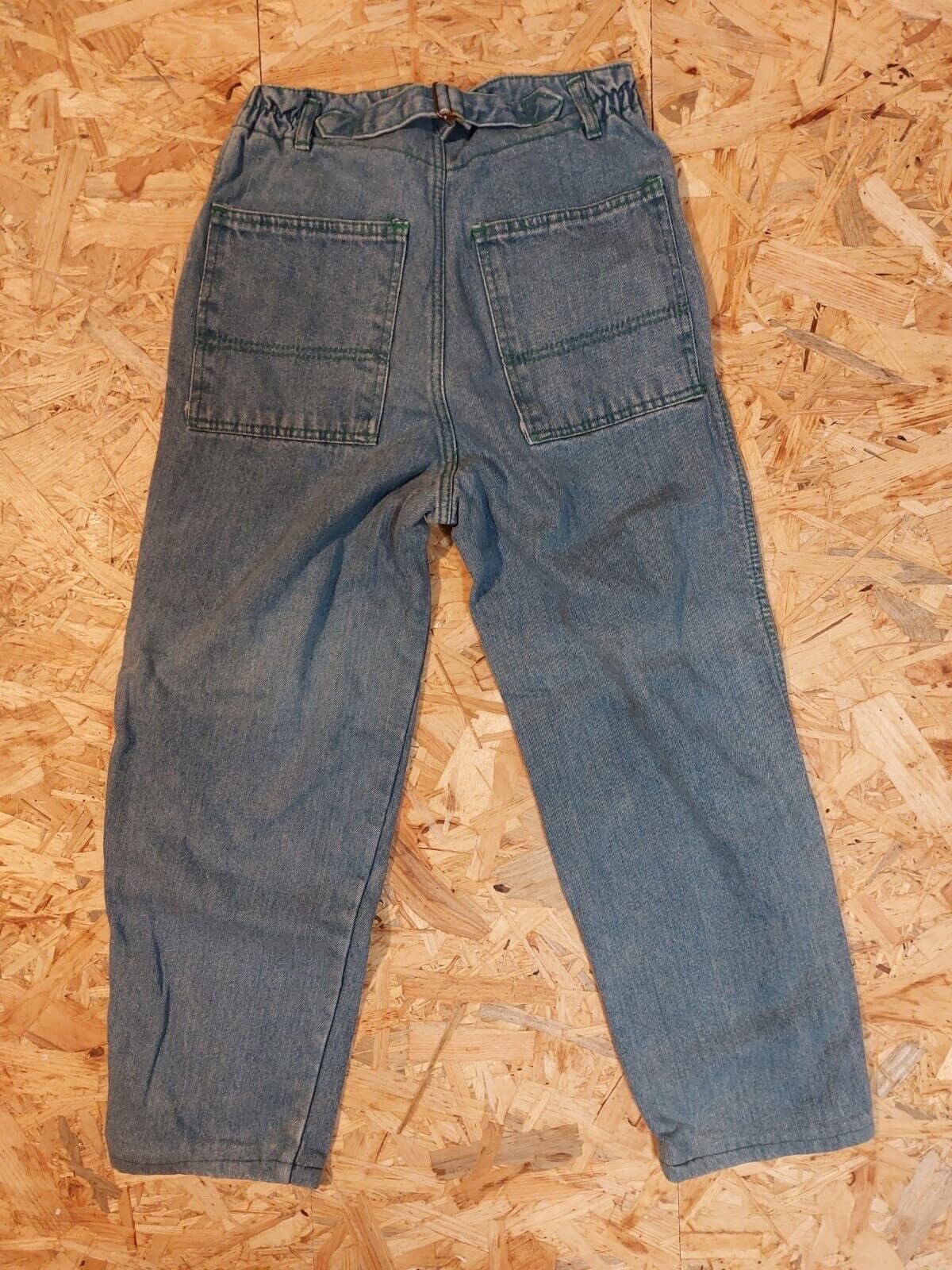 Vintage Pocopiano W30 L24 Straight Fit Blue Denim Jeans 90s retro funky art