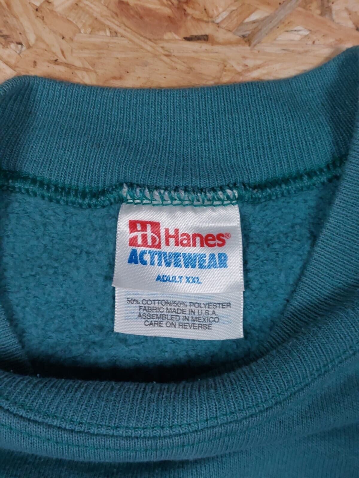 Vintage HANES Graphic print Sz 2XL Teal Blue Sweatshirt 90s retro KOKOPELLI