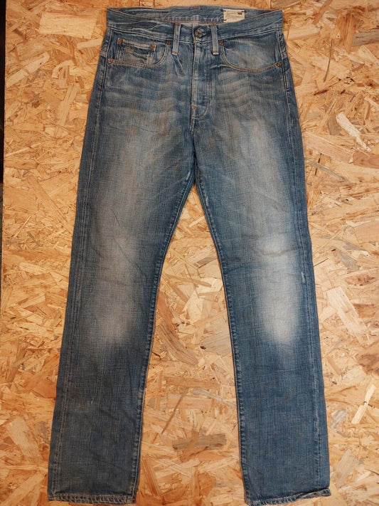 Vintage G-Star W30 L34 Straight dark Blue Denim Jeans 90s Retro Cotton