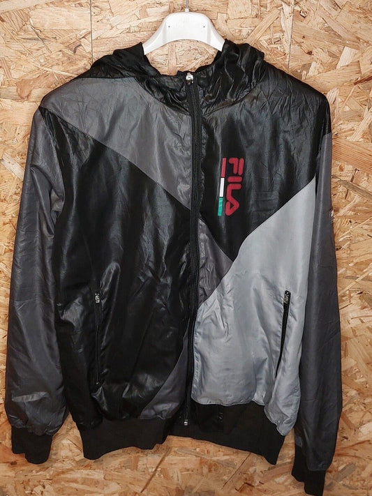 Vintage FILA Authentic Sz S Windbreaker Tracksuit Jacket | Red & Black 90s Retro