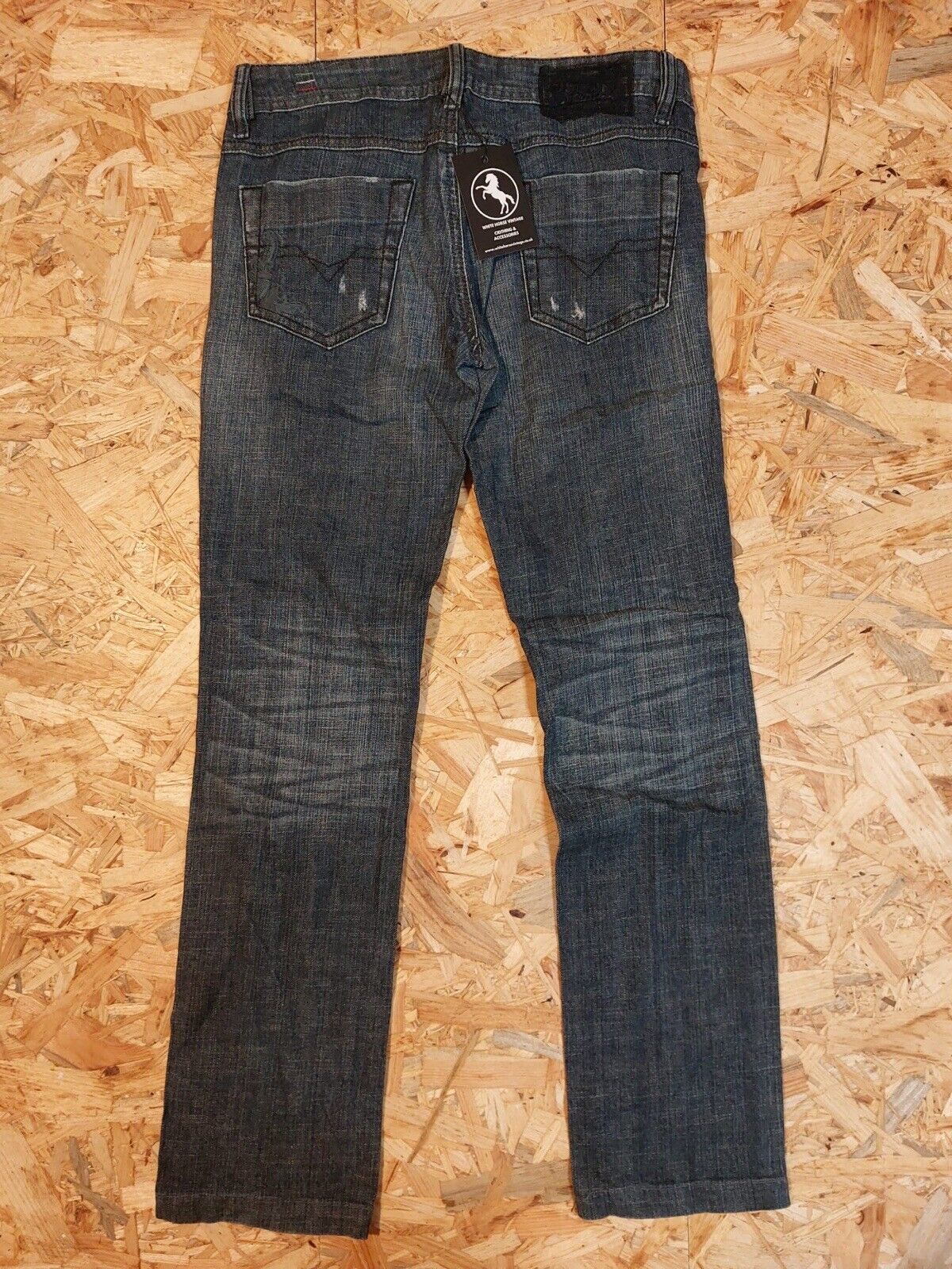 Vintage Diesel Industry W28 L32 RONHY Raw Straight Stretch Denim Jeans 90s retro