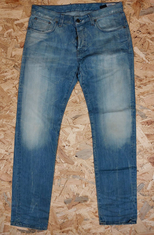 Vintage GStar W36 L34 3301 Straight Blue Denim Jeans 90s Retro Cotton