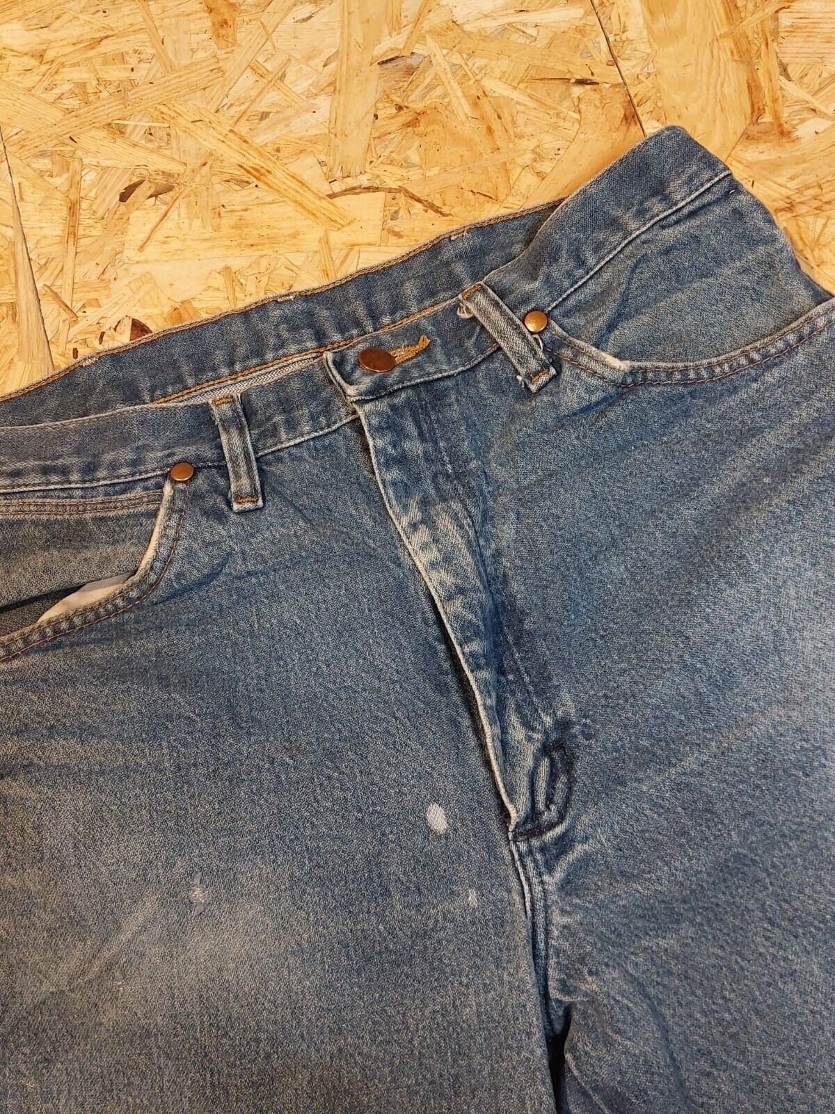 Vintage Wrangler W33 L36 Straight Mid Blue Jeans 90s Retro Cotton