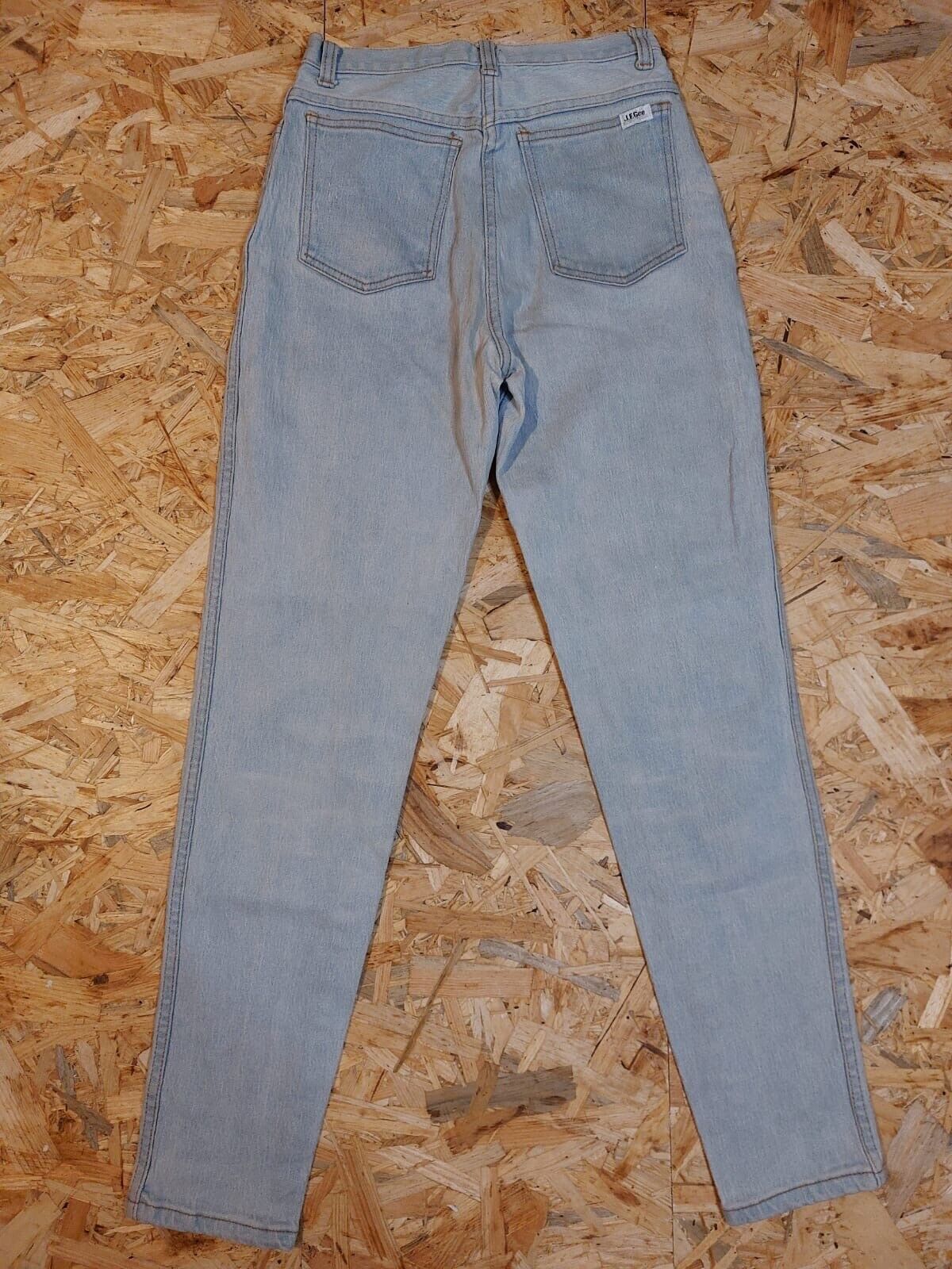 Vintage J.F.Gee W26 L31 Straight Classic Jeans Light Blue 100% Cotton 90s retro