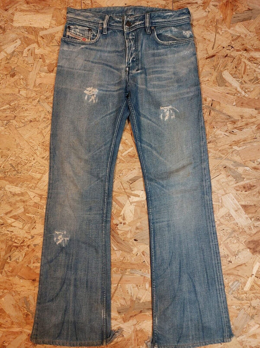 Vintage Diesel Industry W30 L34 Straight Light Blue Denim Jeans 90s Retro