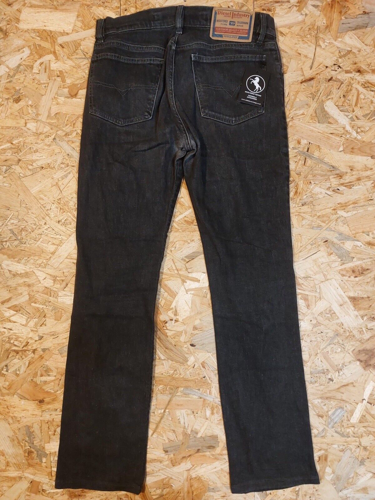 Vintage Diesel Industry W31 L32 Charcoal Black Straight Denim Jeans 90s retro