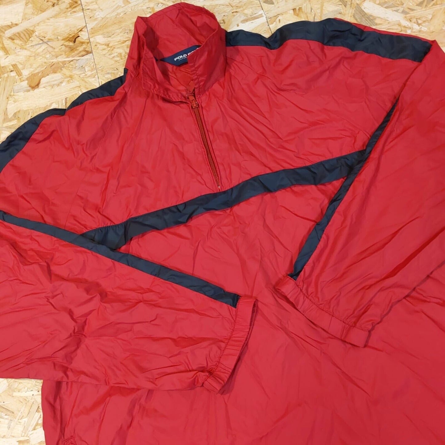 Vintage Polo Ralph Lauren Golf Red Jacket Black Size L Windbreaker 90s Retro 90s