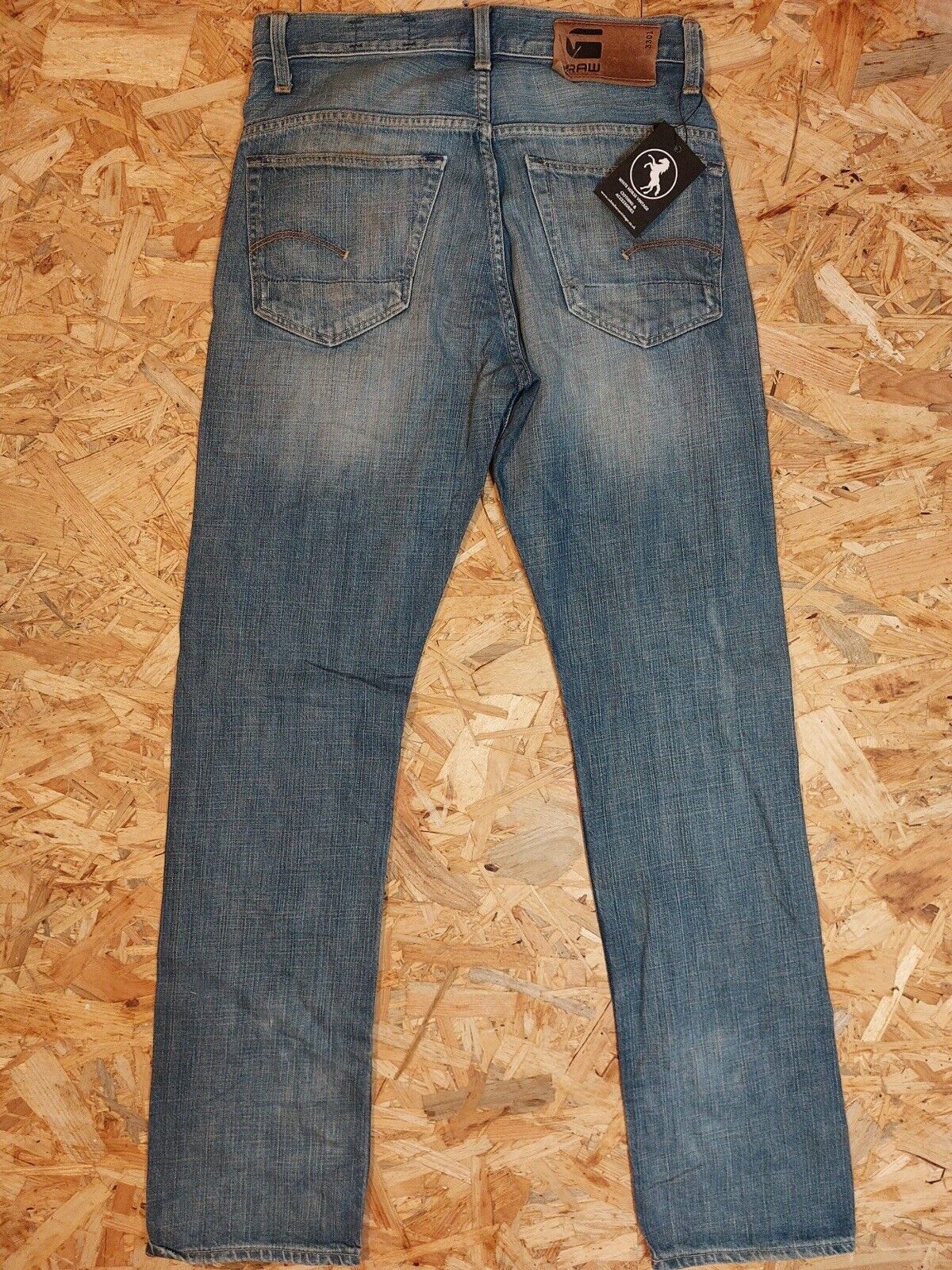 Vintage G-Star W30 L34 Straight dark Blue Denim Jeans 90s Retro Cotton