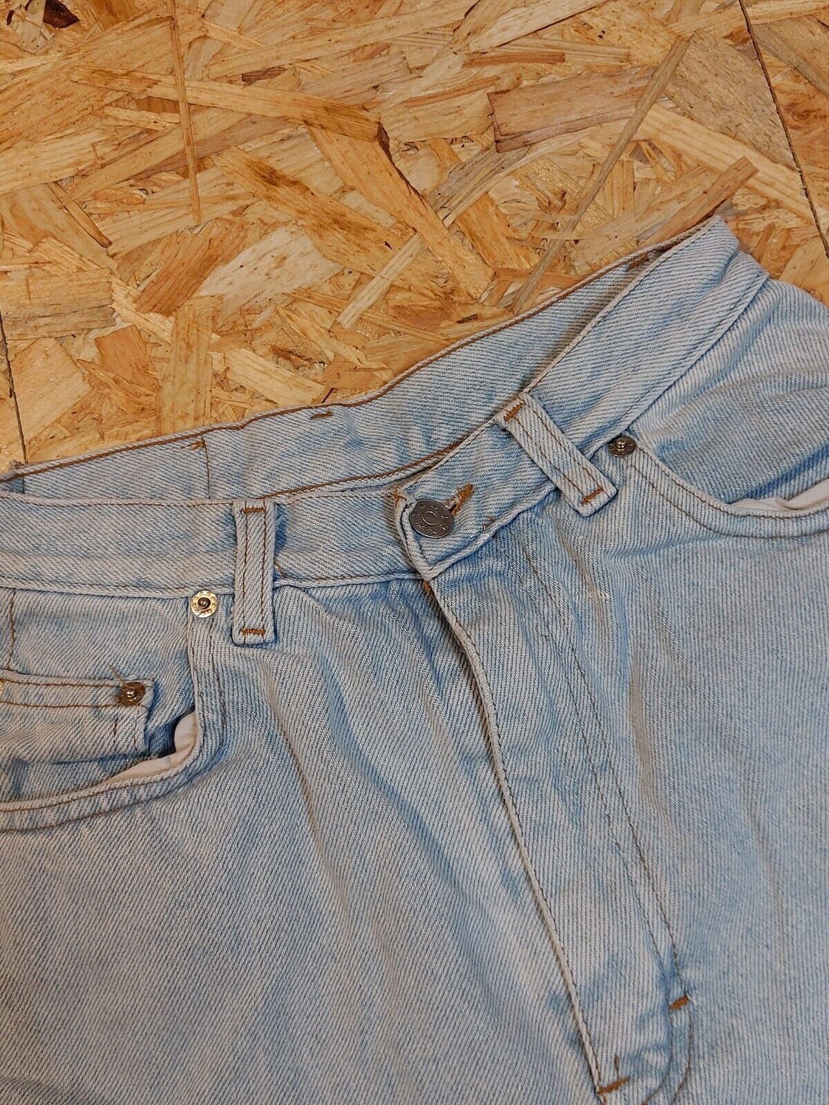 Vintage Happy Star W30 L30 Light Blue Straight Denim Jeans cotton Y2K