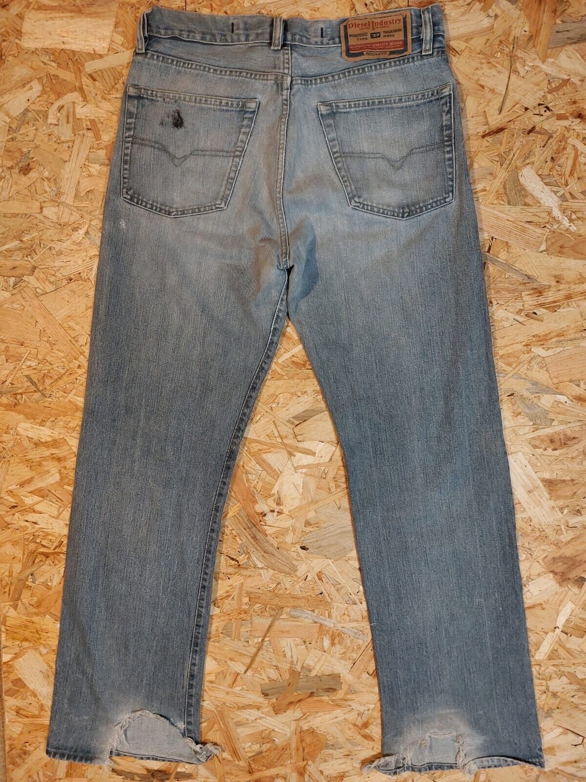 Vintage Diesel Industry W31 L32 Straight Denim Blue Jeans 90s Retro