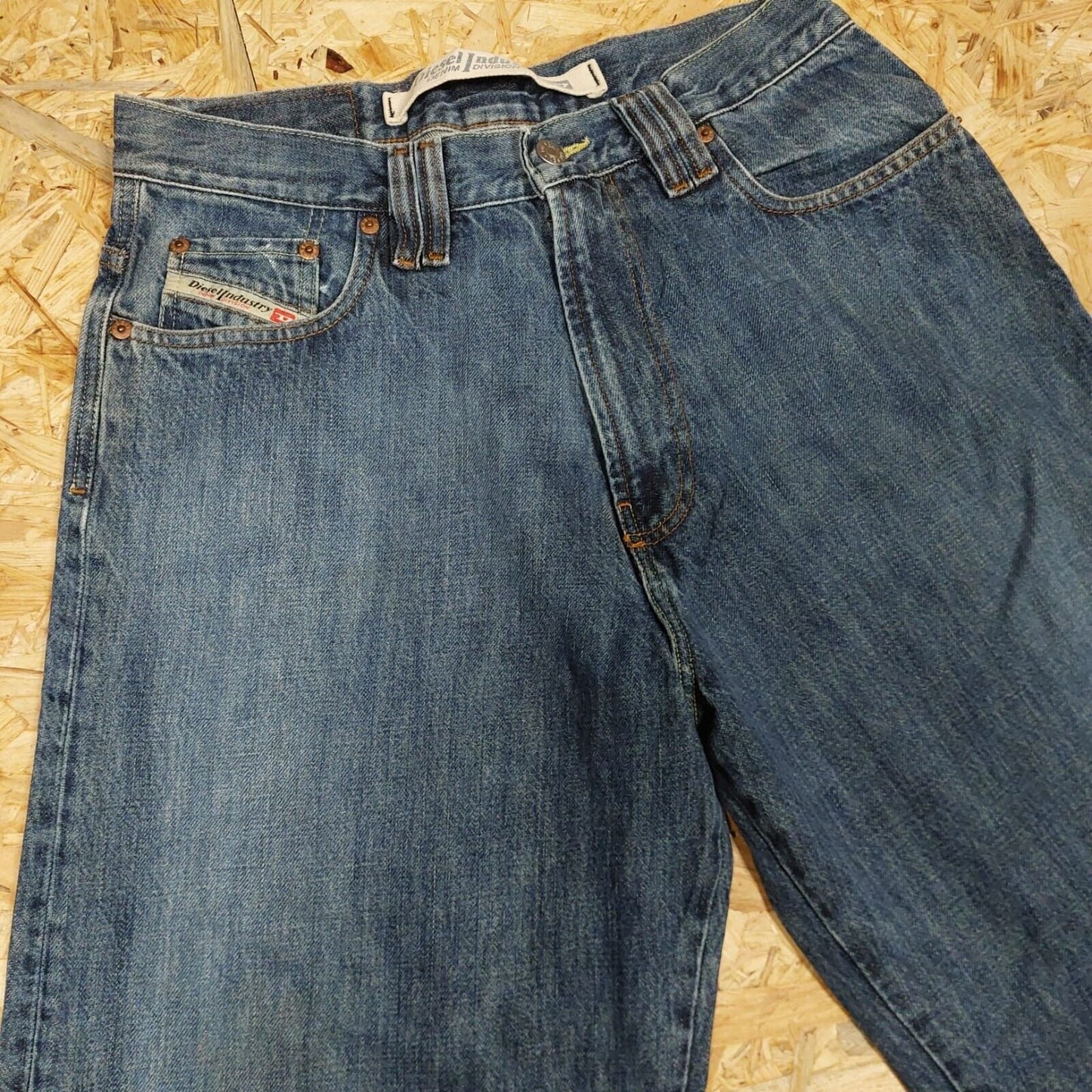 Vintage Diesel Industry W30 L32 Straight Denim Blue Jeans 90s Retro