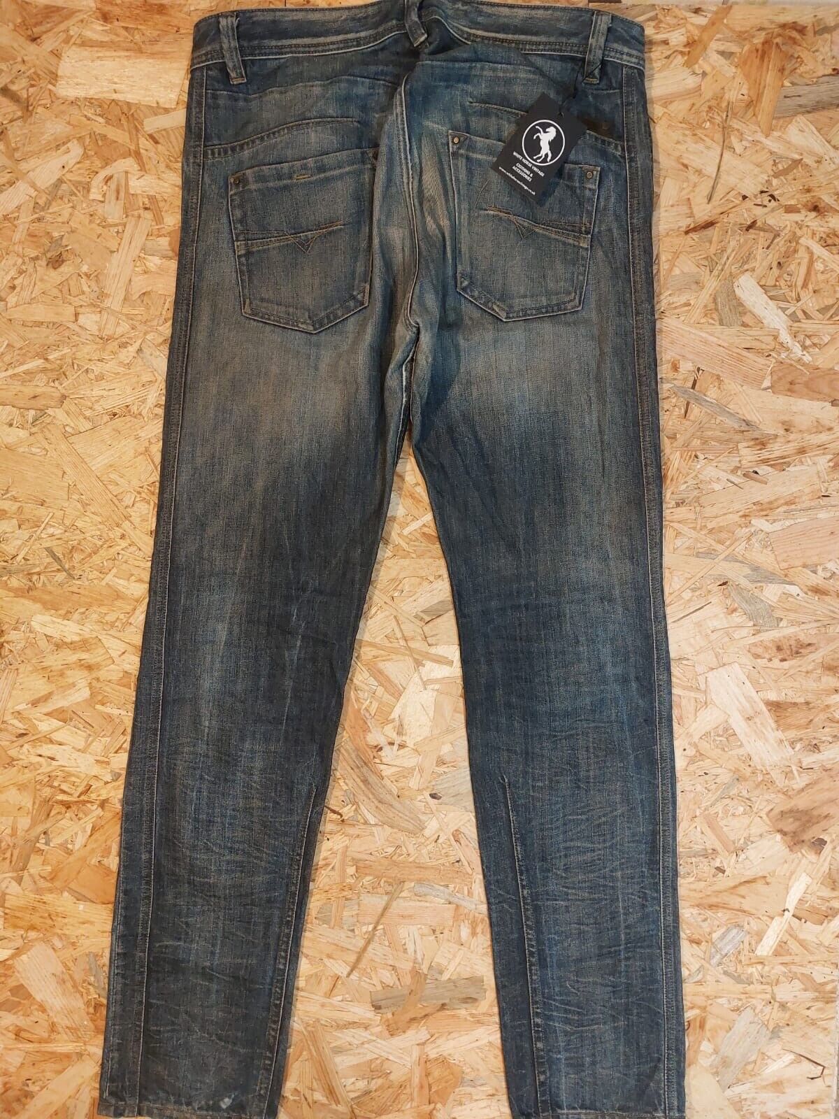 Vintage Diesel W33 L35 Mid Blue denim Jeans Straight Leg Y2K Italian retro