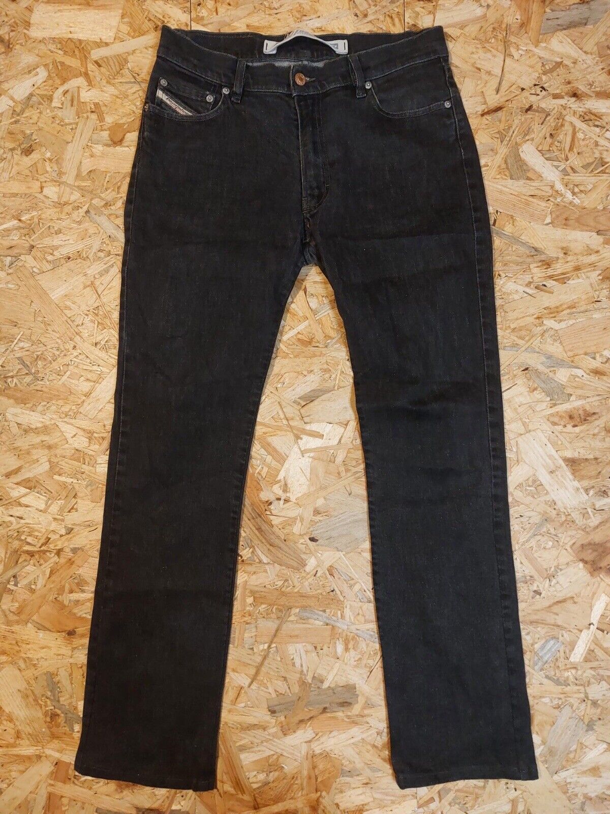 Vintage Diesel Industry W31 L32 Charcoal Black Straight Denim Jeans 90s retro