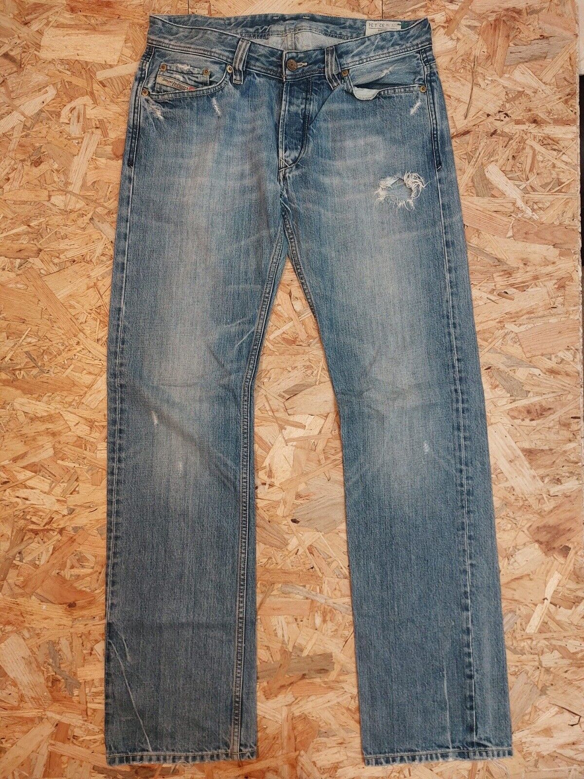 Vintage Diesel Industry W32 L34 Mid Blue #008IK Straight Denim Jeans 90s retro