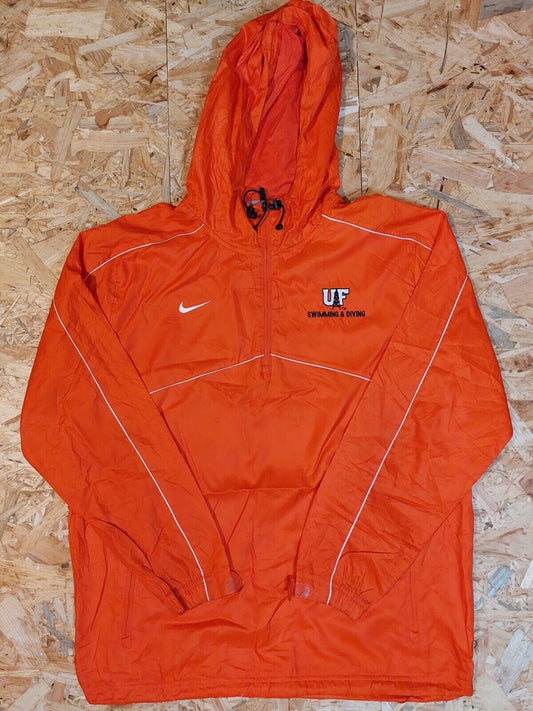 Vintage Nike UF Sz M Orange Windbreaker Tracksuit Jacket 90s Retro Sport