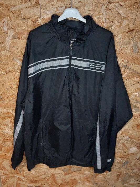 Vintage Reebok Classic Sz XL Track Windbreaker Jacket 80s Black Retro