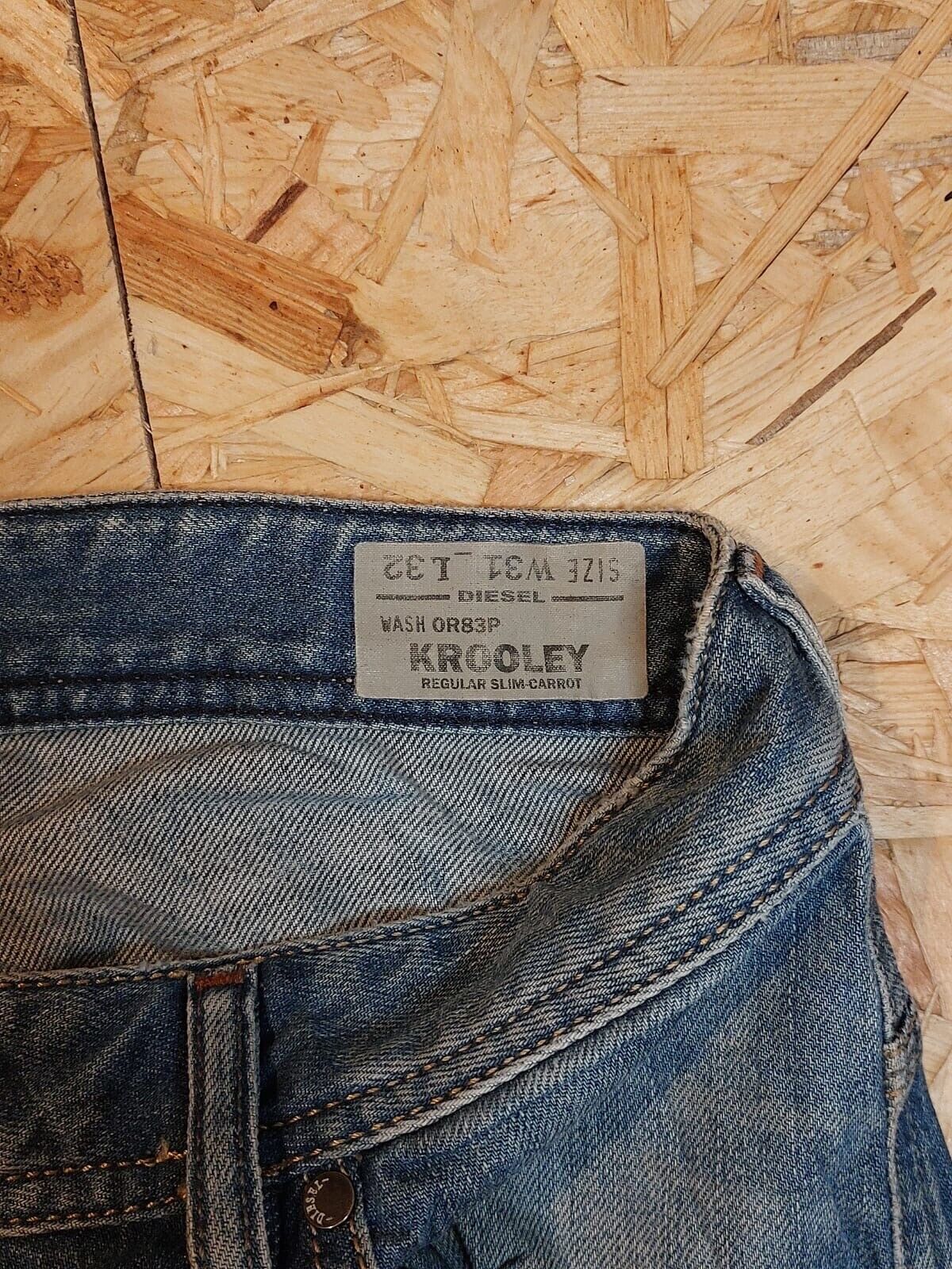 Vintage Diesel W31 L32 Krooley Industry Blue Denim Jeans pants 90s Retro