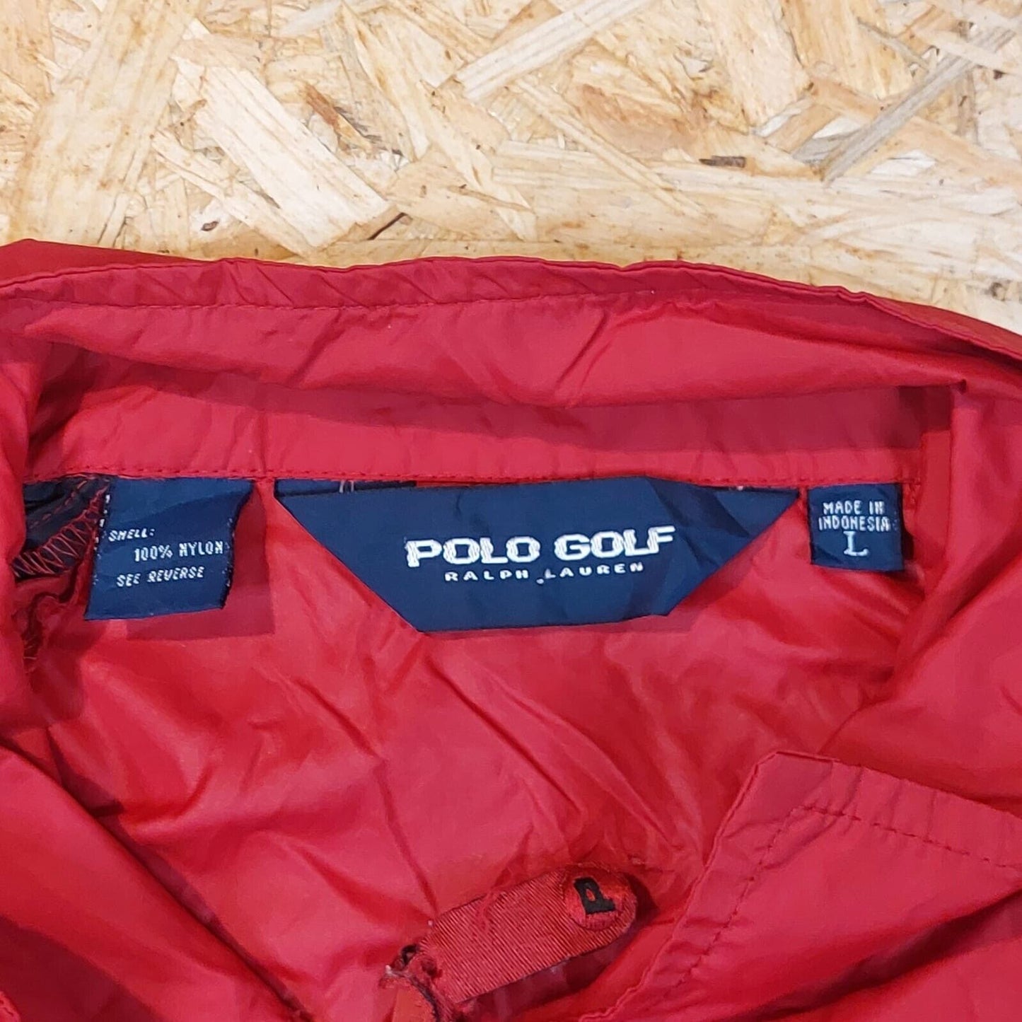 Vintage Polo Ralph Lauren Golf Red Jacket Black Size L Windbreaker 90s Retro 90s