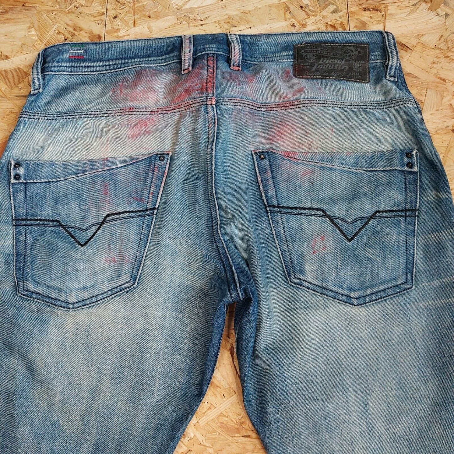 Vintage Diesel W32 L32 Straight KROOLEY Blue Denim Jeans 90s Retro