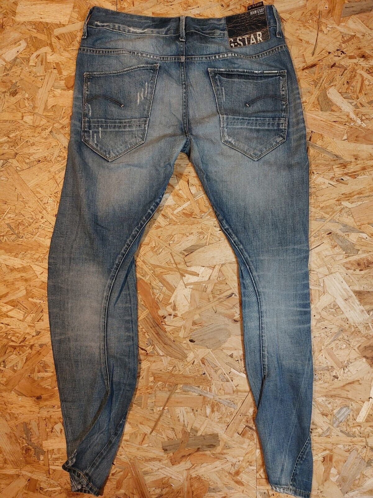 Vintage G-Star GS01 Denim Jeans W27 L32 Blue stone distressed Cotton retro 90s