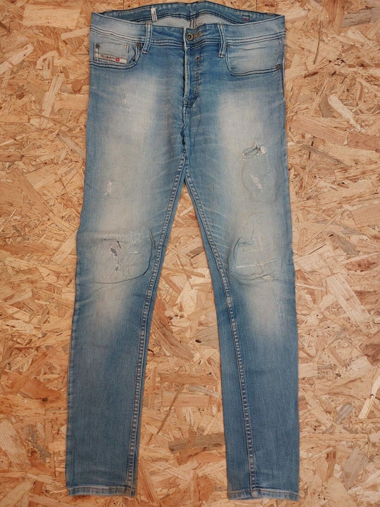 Vintage Diesel Industry W32 L32 Light Blue Straight Denim Jeans 90s retro