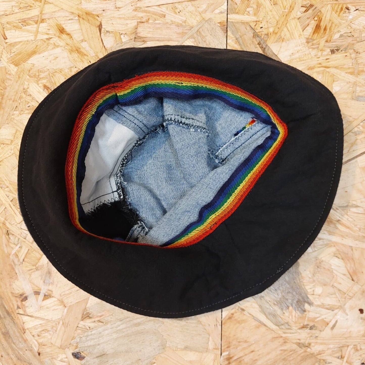 Vintage Levis Denim Bucket Hat - Blue- Up cycled By Re-Maid Size S/M - Pride