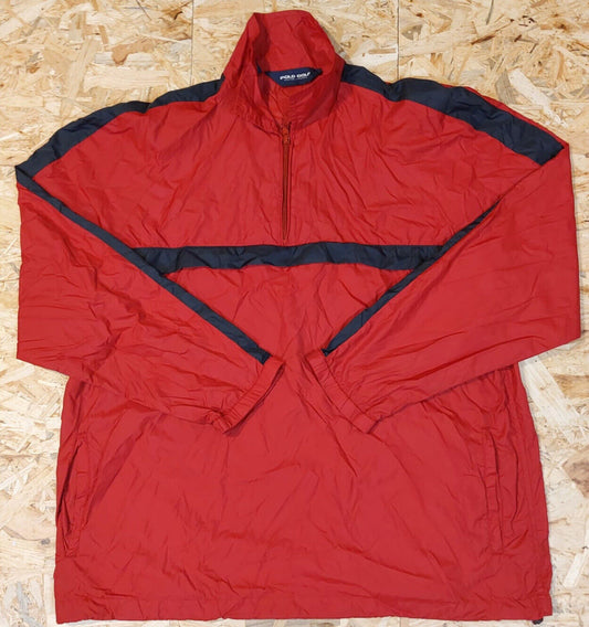 Vintage Polo Ralph Lauren Golf Red Jacket Black Size L Windbreaker 90s Retro 90s