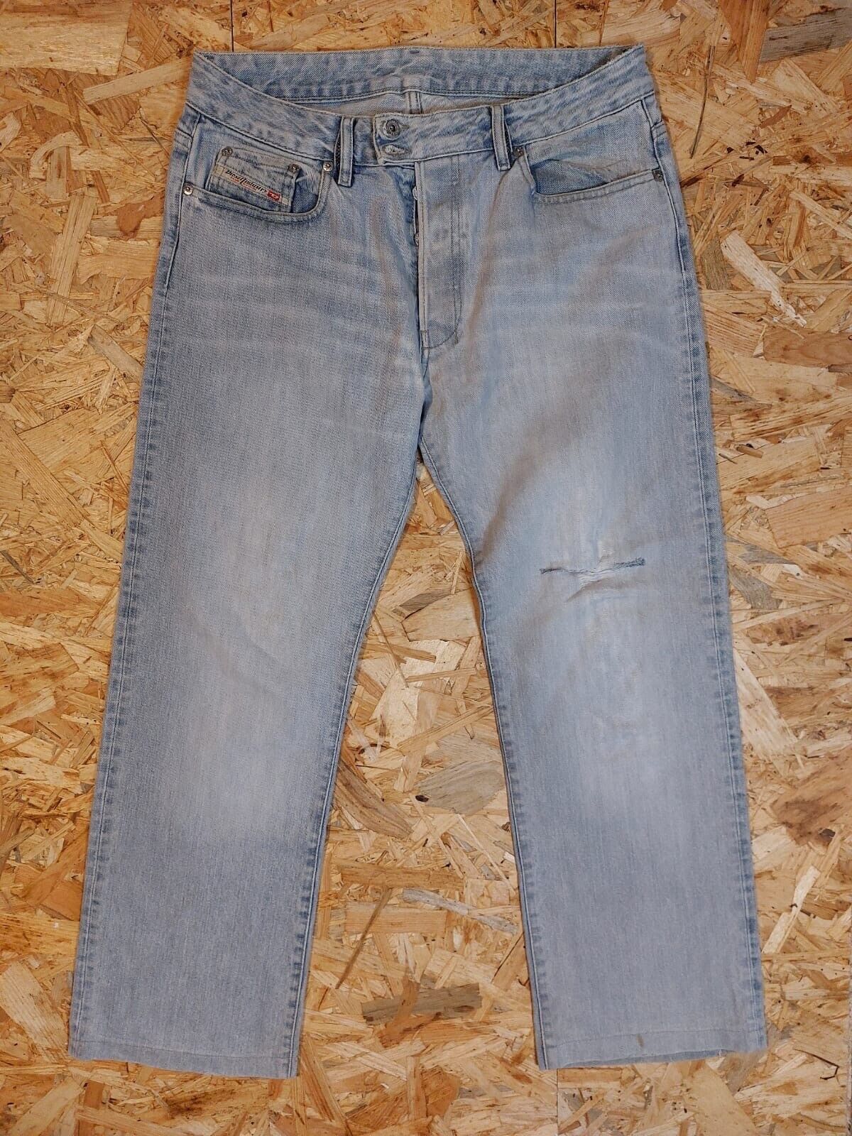 Vintage Diesel Industry W33 L30 Straight Light Blue Jeans Made In Italy 90s