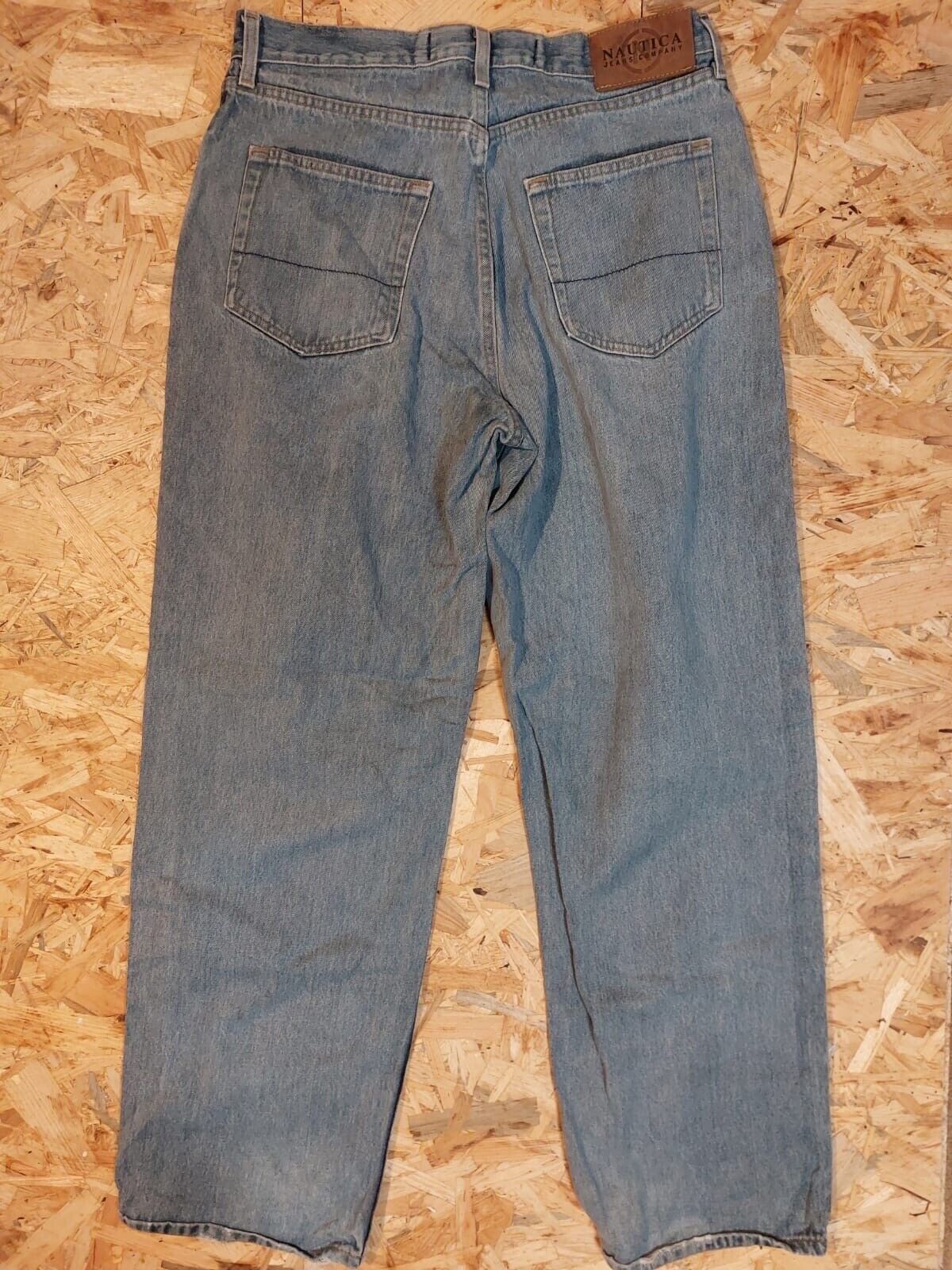 Vintage Nautica W33 L32 Light Blue Denim Jeans 90s Retro