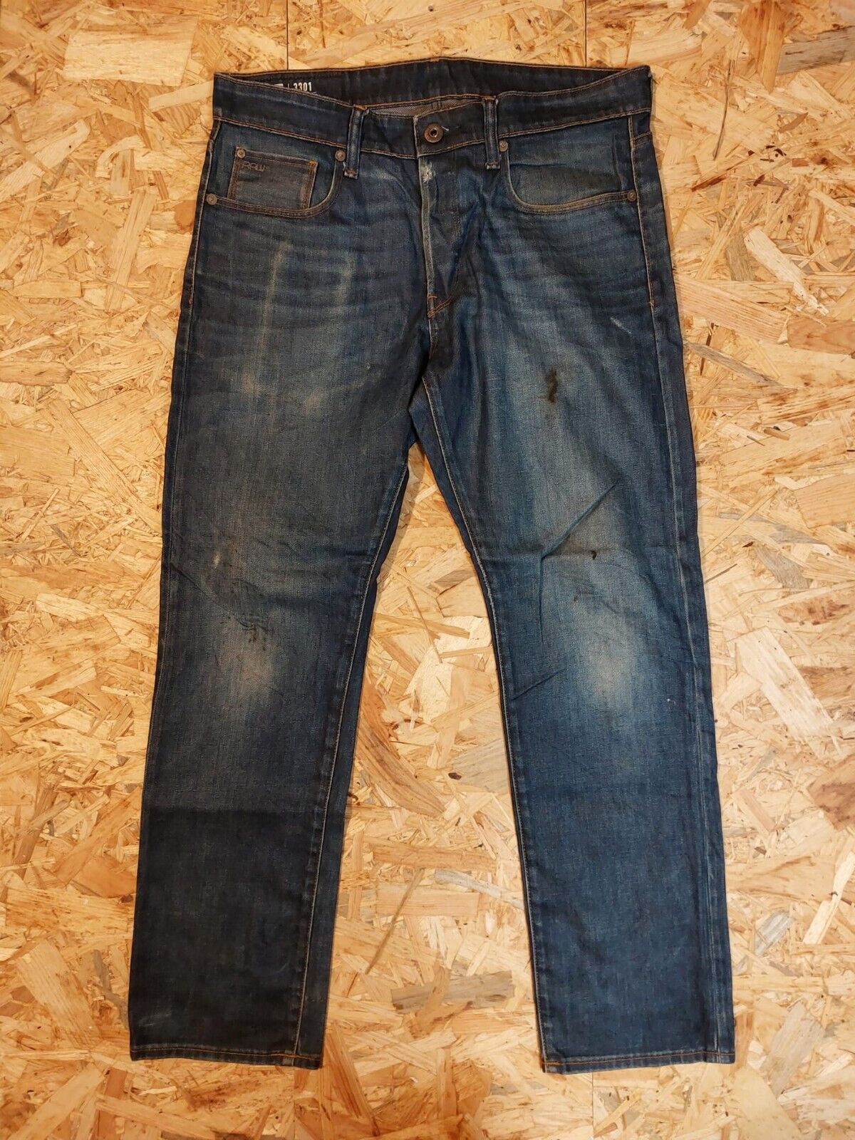 Vintage G Star Raw 3301 W34 L30 Blue Jeans Straight Leg Retro