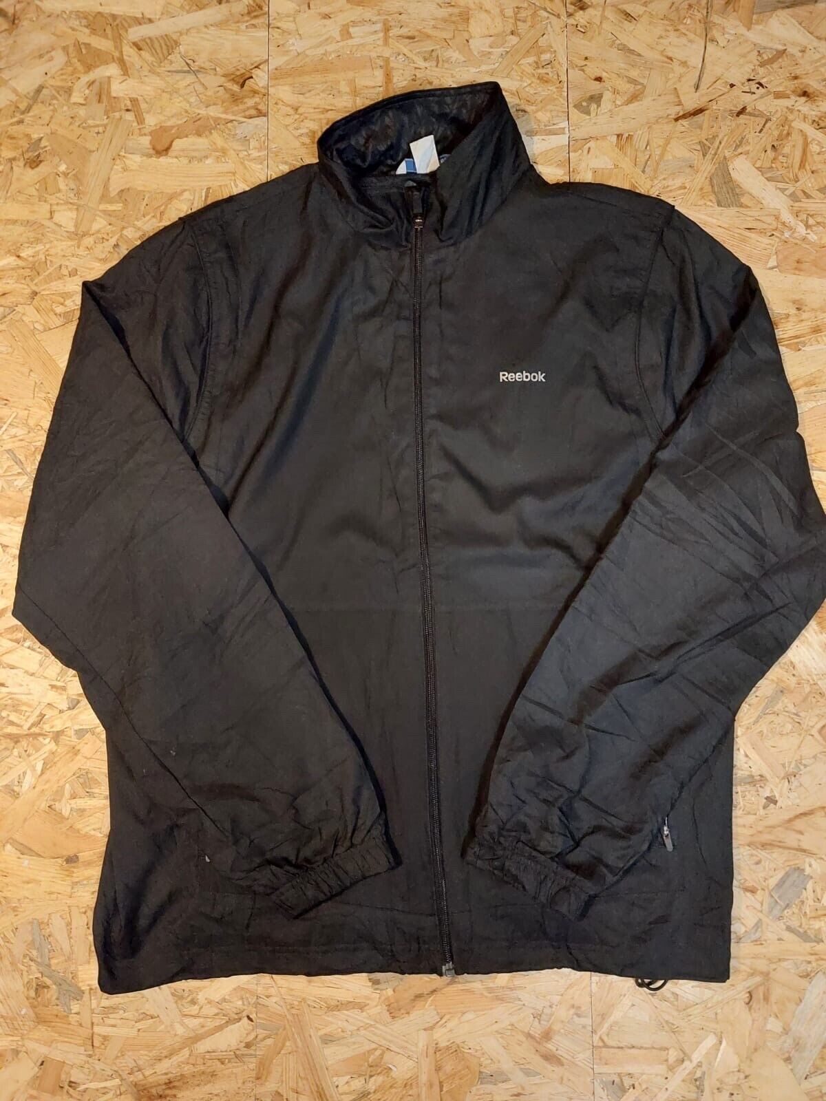 Vintage Reebok Sz XL Windbreaker Tracksuit Jacket Black Golf Mind Matters Series