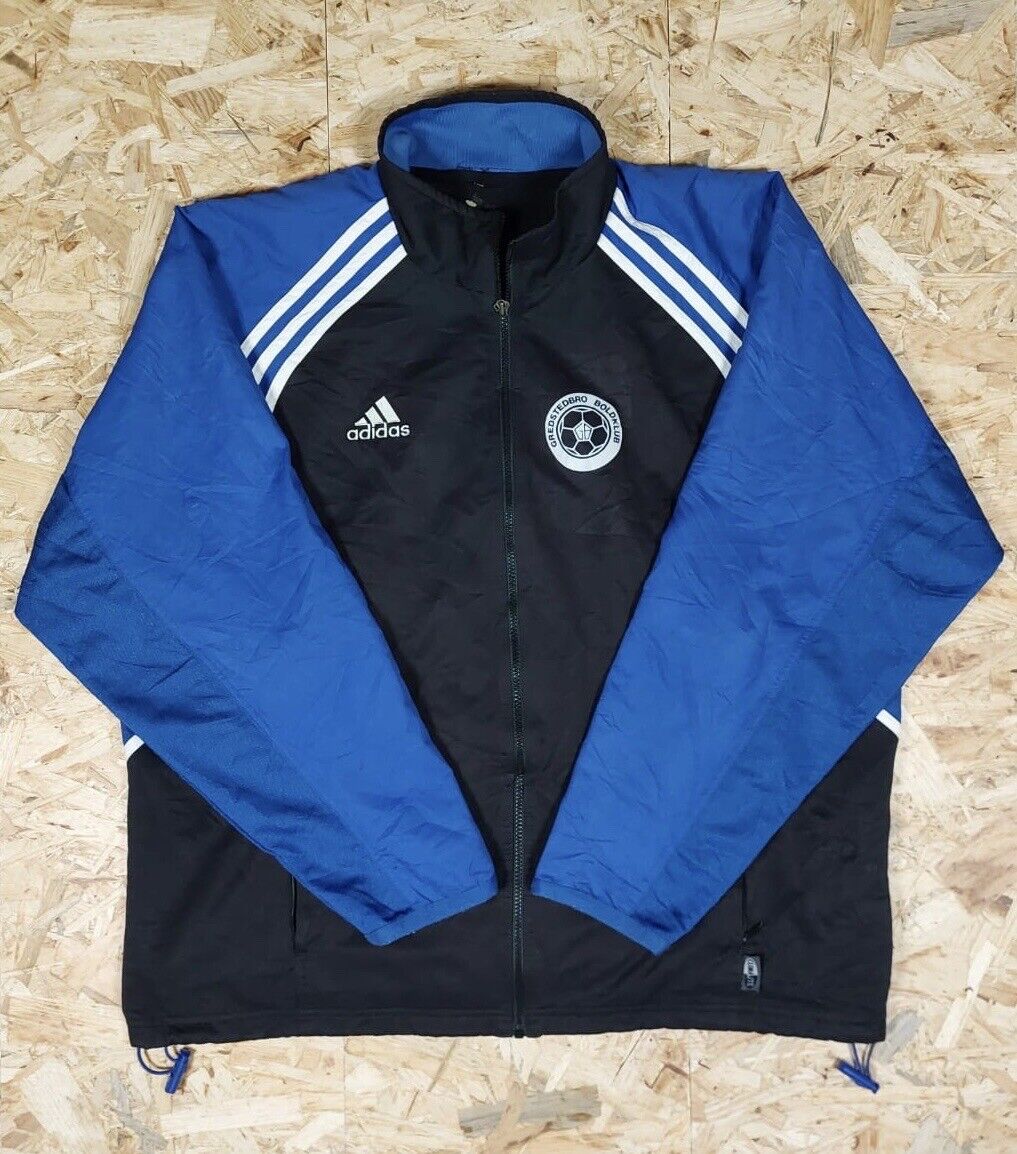 Vintage Adidas Windbreaker Tracksuit Jacket Blue Sz 3XL 00s Nike Tick