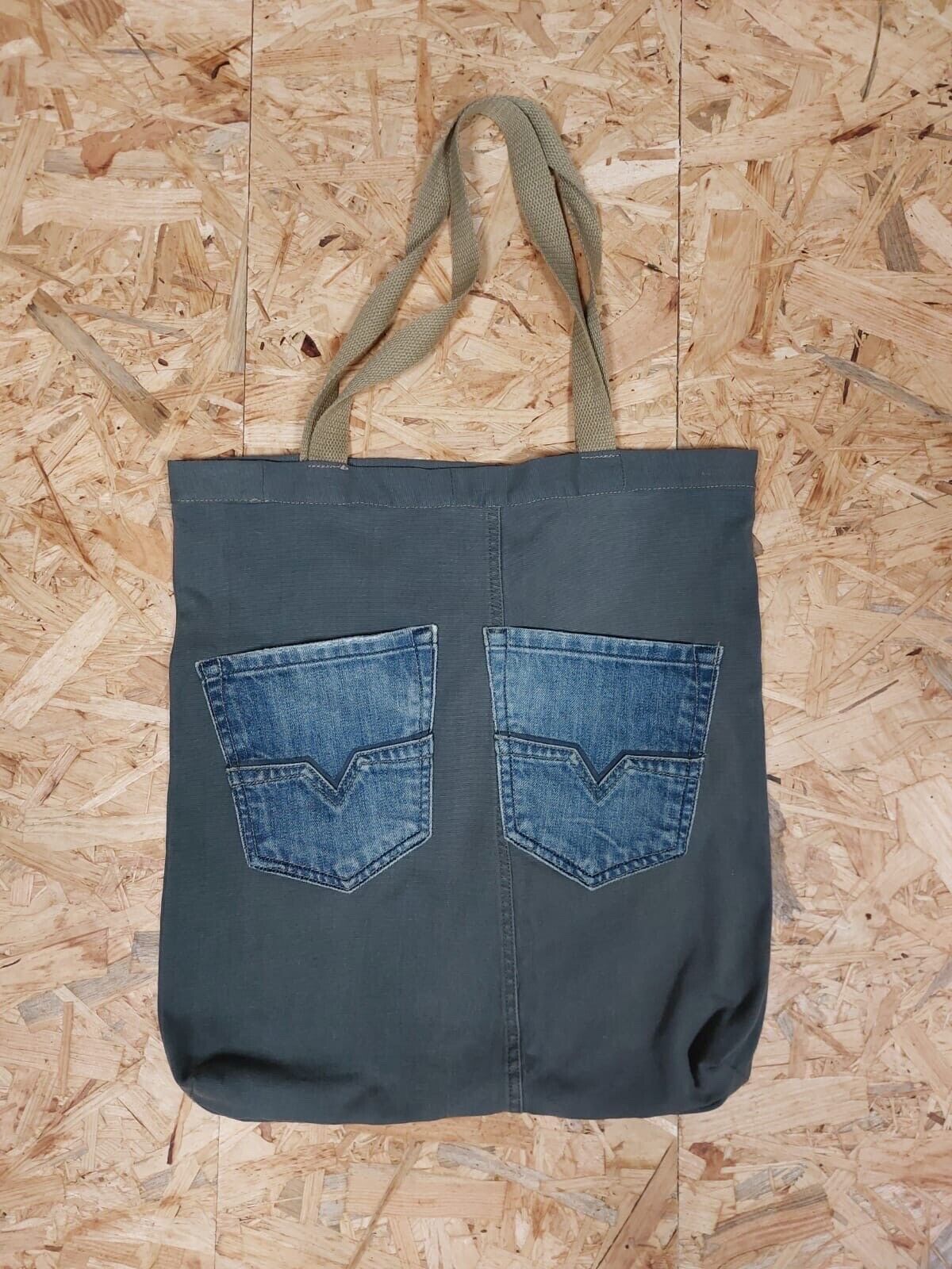 Denim Tote Jean Bag - Made From Levi Denim Blue Cotton - Upcycled - WhiteHorse Vintage