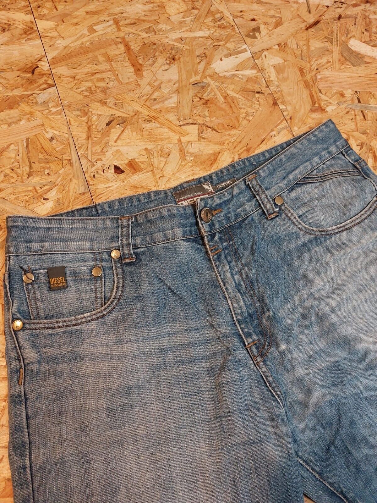 Diesel DEXTER W38 L32 Light Blue Engineered denim Jeans Straight Leg Vintage - WhiteHorse Vintage