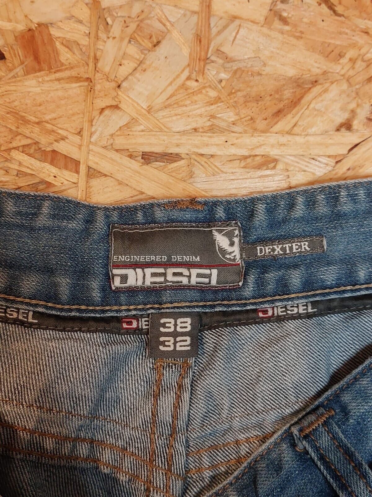 Diesel DEXTER W38 L32 Light Blue Engineered denim Jeans Straight Leg Vintage - WhiteHorse Vintage