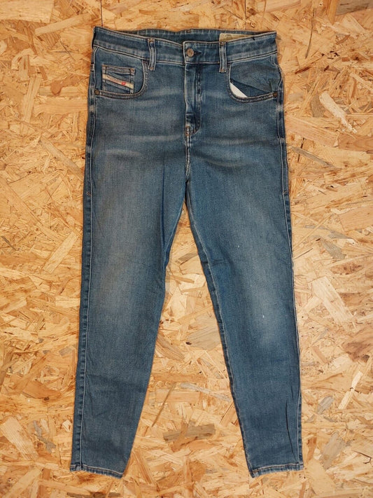 Diesel Industry W29 L32 Vintage High - Waist Blue Denim Jeans Super Skinny 90s - WhiteHorse Vintage