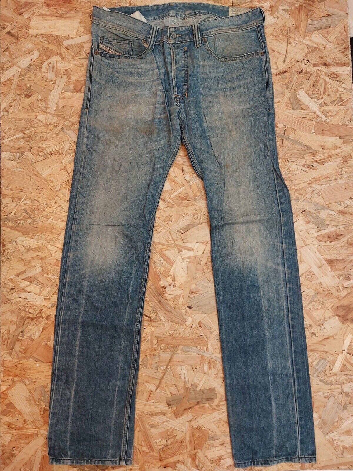 Diesel SAFADO W32 L34 Mid Blue denim Jeans Straight Leg 90s retro Vintage - WhiteHorse Vintage