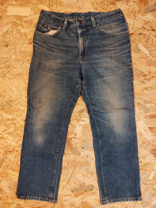 Vintage LEE W36 L30 Straight Fit Mid Blue Denim Jeans 90s retro