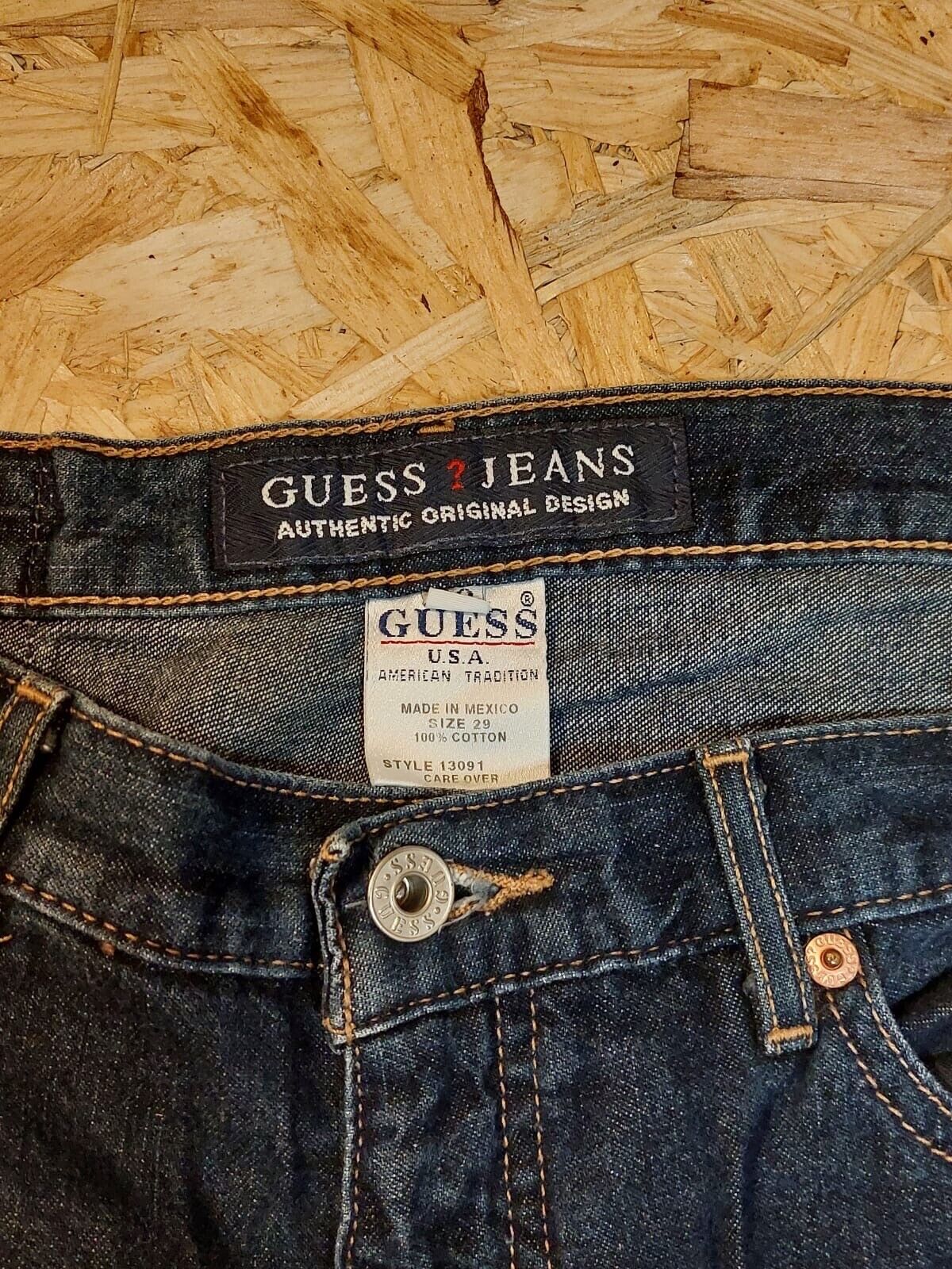 GUESS Jeans Capris W29 L25 Dark Blue 100% Cotton Style 13091 Cut 53597 - WhiteHorse Vintage