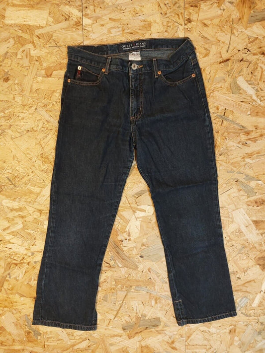 GUESS Jeans Capris W29 L25 Dark Blue 100% Cotton Style 13091 Cut 53597 - WhiteHorse Vintage