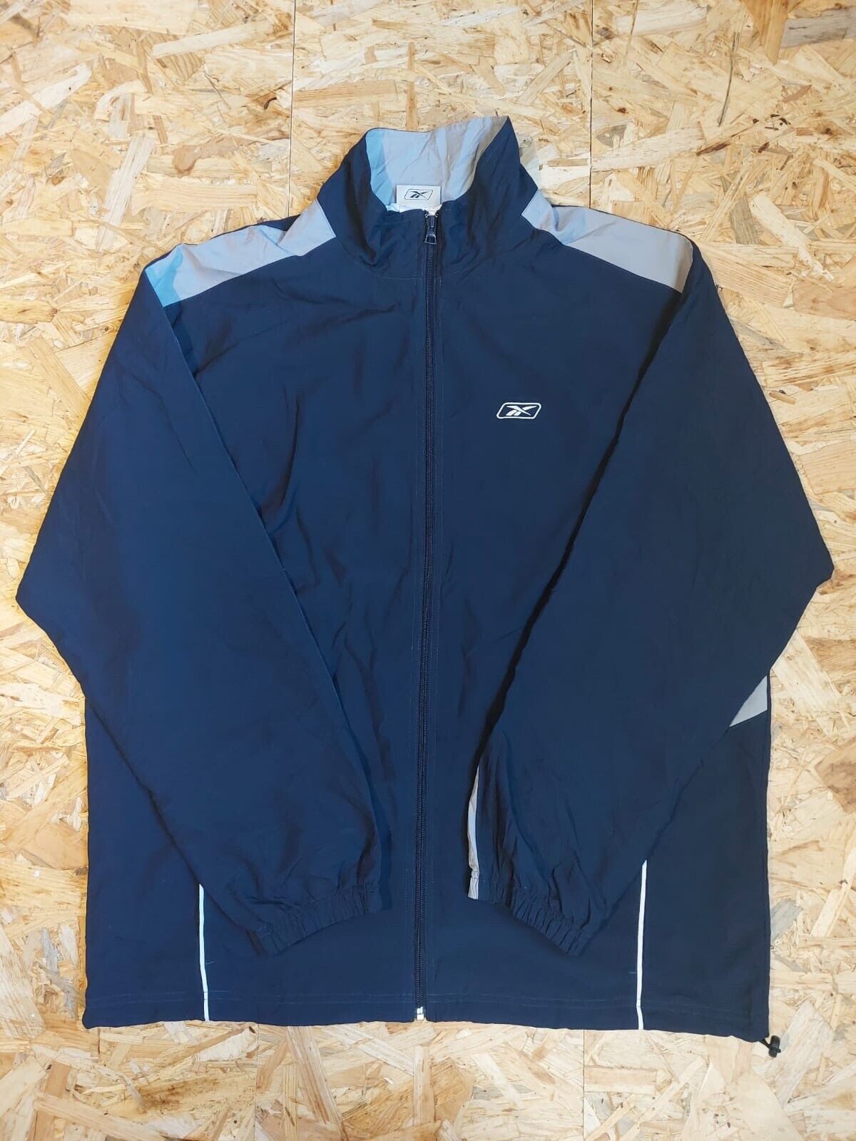 Reebok Classic Vintage Sz XL Track Windbreaker Jacket Y2K Blue Retro - WhiteHorse Vintage