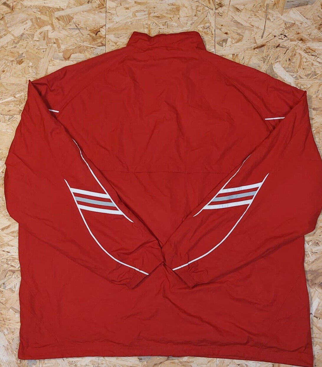 Vintage Adidas Sz 3XL Windbreaker Tracksuit Jacket Red 90s Retro SMU Mustangs - WhiteHorse Vintage