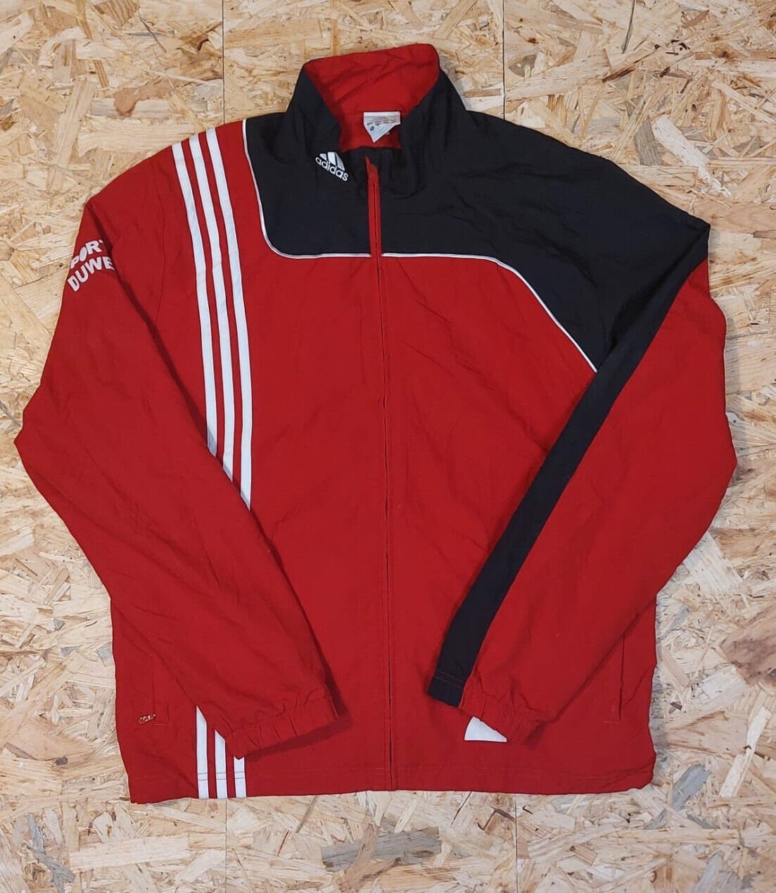 Vintage Adidas Sz L Windbreaker Tracksuit Jacket Red 90s Retro VfL Football - WhiteHorse Vintage