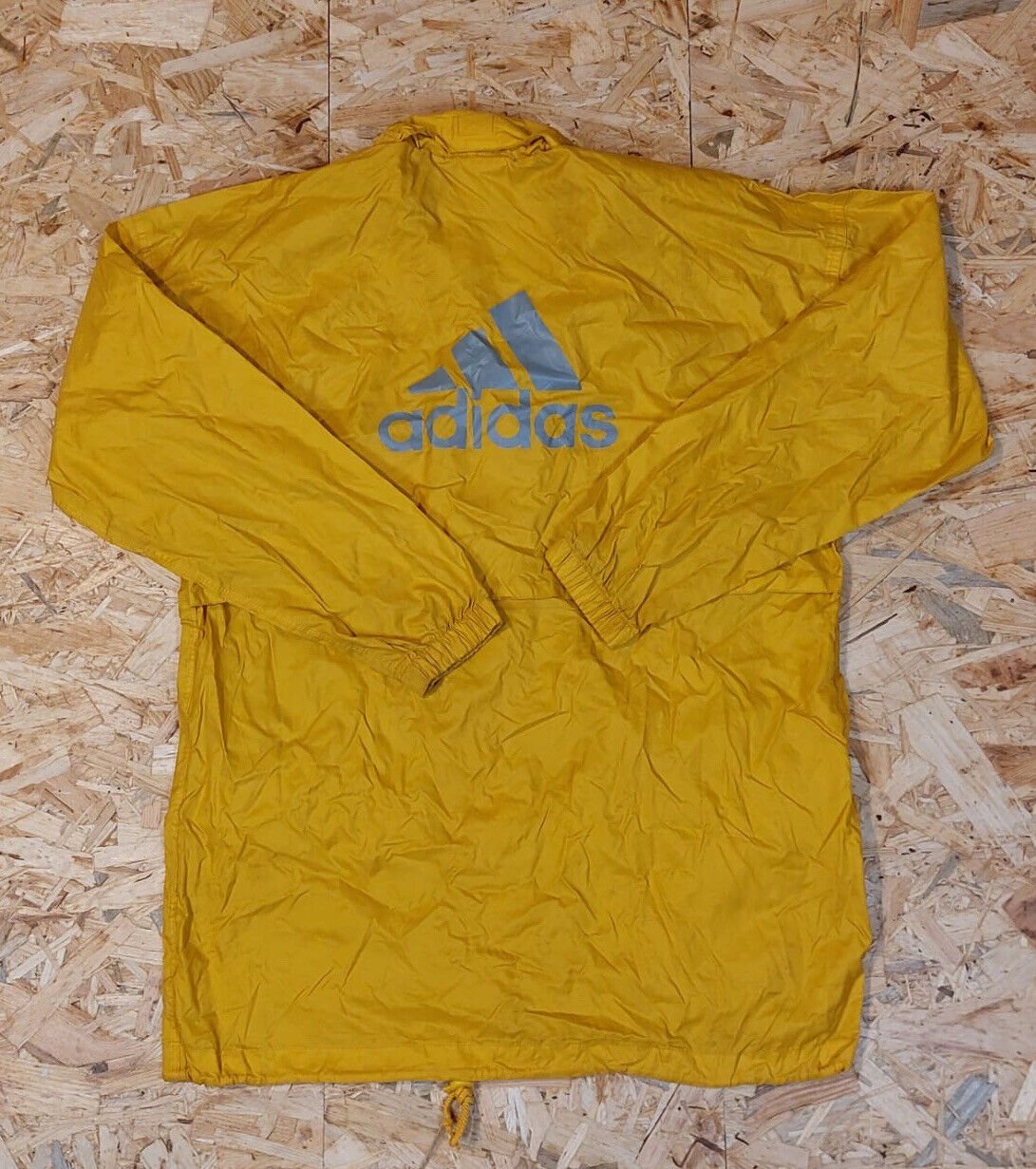 Vintage Adidas Sz S M Yellow Windbreaker Tracksuit Jacket Black retro 90s - WhiteHorse Vintage