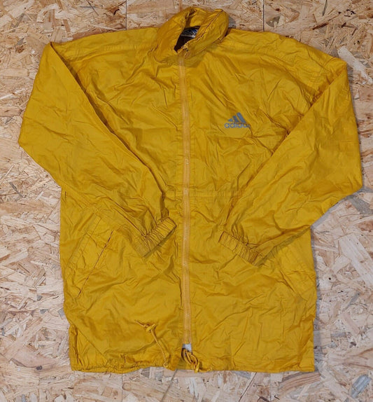 Vintage Adidas Sz S M Yellow Windbreaker Tracksuit Jacket Black retro 90s - WhiteHorse Vintage